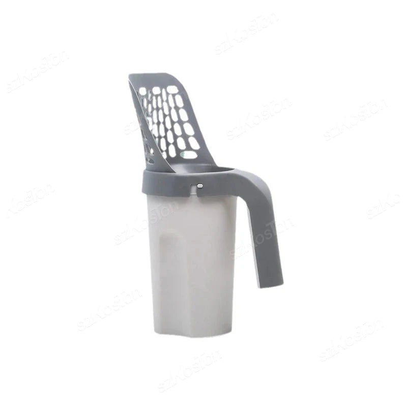Self-Cleaning Cat Litter Scoop with Waste Bag Dispenser