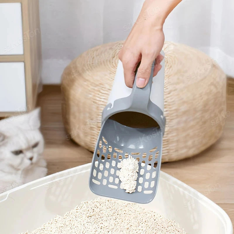 Self-Cleaning Cat Litter Scoop with Waste Bag Dispenser