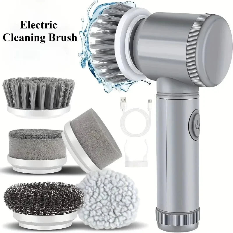 Cordless Electric Spin Scrubber - 5 Brush Heads